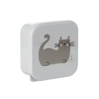 Cutii pentru pranz KikkaBoo Kitty Cat Grey, 4 buc. foto