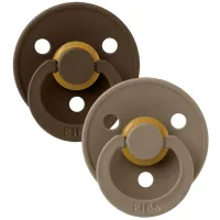 Набор из 2 круглых пустышек BIBS Colour Mocha/Dark Oak (6-18 мес.) foto