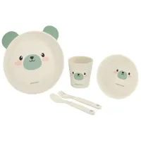 Бамбуковый настольный набор KikkaBoo Bamboo Bear Mint, 5 предметов foto