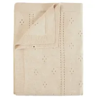 Вязаное одеяло BIBS Pointelle Ivory (70х100 см) foto