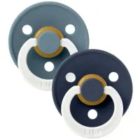 Set 2 suzete rotunde din latex fosforescente BIBS Colour Glow Petrol/Deep Space (0-6 luni) foto