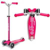 Trotineta Micro Maxi Deluxe Pro LED Pink foto