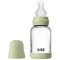 Стеклянная антиколиковая бутылочка BIBS Sage с силиконовой соской 0+ мес, 120 мл foto