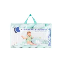Protectie laterala impletita KikkaBoo Mint (15 cm grosime), 180 cm foto