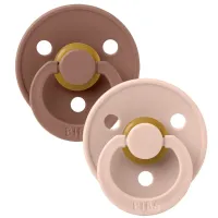 Set 2 suzete rotunde din latex BIBS Colour Woodchuck/Blush (6-18 luni) foto