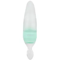 Biberon din silicon cu lingura KikkaBoo Rocket Mint, 90 ml foto