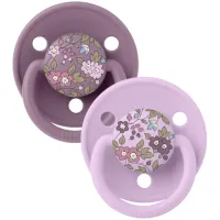 Set 2 suzete rotunde din silicon BIBS LIBERTY De Lux Chamomile Lawn - Mauve Mix (0-36 luni) foto