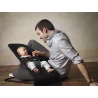 Кресло-шезлонг BabyBjorn Balance Soft Black/Dark Gray, хлопок foto