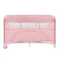 Patut pliabil cu 2 nivele KikkaBoo Nighty Night Pink foto