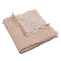 Плед Jollein Fringe Moonstone/Ivory GOTS, 75x100 см foto