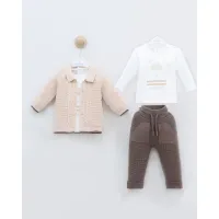 Leo King Baby Boy Set Of 3 Pieces - Brown 8037 12-18 / 80-86cm