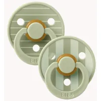 Set 2 suzete rotunde din latex BIBS Studio Colour Pin - Sage Mix (0-6 luni) foto