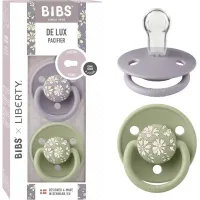 Set 2 suzete rotunde din silicon BIBS LIBERTY De Lux Capel - Sage Mix (0-36 luni) foto