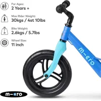 Bicicleta fara pedale Micro Balance Bike Lite Chameleon Blue foto