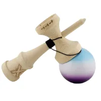 "Kendama Flippy X Original", профессиональная, 7 х 6 х 18 см, веревка 55 см, большие чаши, фиолетово-голубой градиент