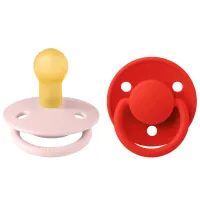 Set 2 suzete rotunde din latex BIBS De lux Blossom/Candy Apple (0-6 luni) foto