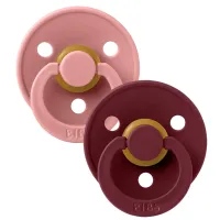 Set 2 suzete rotunde din latex BIBS Colour Dusty Pink/Elderberry (6-18 luni) foto