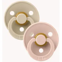 Set 2 suzete rotunde din latex BIBS Colour Vanilla/Blush (18-36 luni) foto
