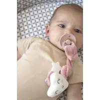 Lant pentru suzeta din material textil BabyJem Roz