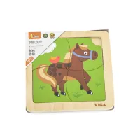 Mini-puzzle din lemn "Cal"