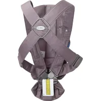 Marsupiu anatomic BabyBjorn Mini Dark Purple cu pozitii multiple de purtare, bumbac foto