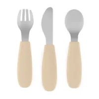 Set tacamuri din otel inoxidabil Petite&Mars Take&Match Desert Sand (12+ luni)