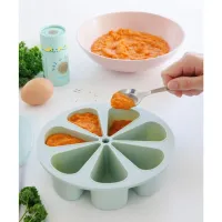 Recipient din silicon cu capac Premaman Green, 7x100 ml