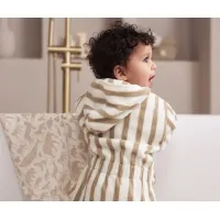 Halatel de baie Jollein Stripe Terry Olive Green GOTS (3-4 ani)