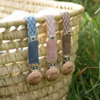 Lantisor clip pentru suzeta BIBS Blush/Ivory foto