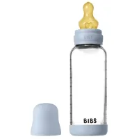 Biberon din sticla anticolici BIBS Baby Blue cu tetina din latex 3+ luni, 240 ml foto