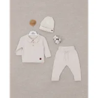 Leo King Baby Boy Set Of 3 Pieces - White 8007/2 3-6 / 62-68cm