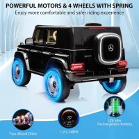 Masinuta electrica MERCEDES BENZ EQG, 12V9Ah, motor 550Wx2, roți EVA, scaune din piele