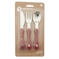 Набор приборов из нержавеющей стали Premaman Yummix Розовые (6+ мес.), 3 шт. foto
