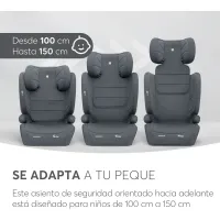 Scaun auto KikkaBoo i-Aid i-Size Dark Grey, 100-150 cm