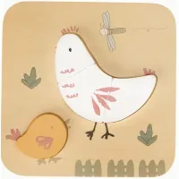 Puzzle din lemn Premaman Puisor, 4 piese