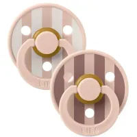 Набор из 2-х круглых латексных пустышек BIBS Studio Colour Block - Blush Mix (0-6 мес.) foto