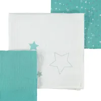 Set pelinci din bumbac Premaman Albastru Stars, 3 buc. foto