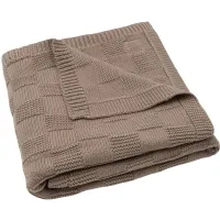 Плед Jollein Box Knit Milky Coffee GOTS, 75x100 см