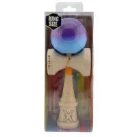 "Kendama X Original", Profesionala, Flippy, Rulment Metalic, Ața 55 cm, Ultra aderent, Cupe Mari, 7 x 6 x 18 cm, gradient albastru-mov
