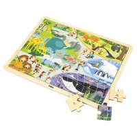 Puzzle din lemn "Grădina zoologică" 48 elem.