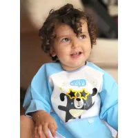 Нагрудник с рукавами и карманом BabyJem Polly Bib Blue