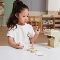 Set de joaca din lemn "Mașină de cafea cu accesorii."