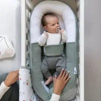 Babynest din bumbac organic Doomoo Cocoon Tetra Jersey Green foto