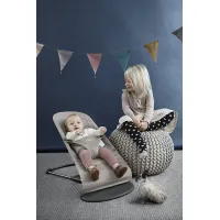 Balansoar BabyBjorn Bliss Sand Grey, Bumbac cu bara de jucarii foto