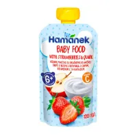 hame piure "hamanek" măr cu căpșuni și brânză 120 gr.