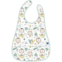 Baveta impermeabila cu buzunar KikkaBoo Savanna Pattern Mint