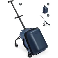 Troller Micro Ride On Luggage Eazy Weekender Dark Blue foto