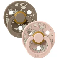 Набор из 2-х круглых латексных пустышек BIBS LIBERTY Colour Capel - Blush Mix (0-6 мес.) foto