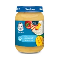 gerber Пюре яблоко-манго-персик-творог (6 м+) 190 гр.