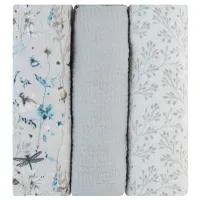 Муслиновые пеленки KikkaBoo Dreamy Fields Grey, 100x100 см, 3 шт. foto